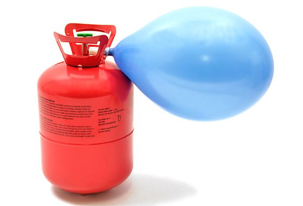 Heliumballons - Heliumflasche mit blauem Ballon