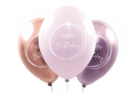 ballons happy birthday boho rose