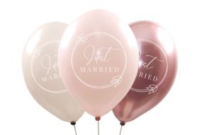 ballons just married boho pink 1 