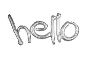 ballons schriftzug hello silber 1 