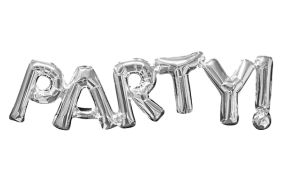 ballons schriftzug party silber 1 