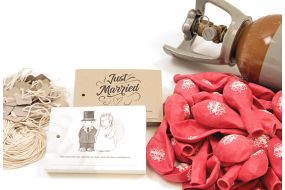 ballonwettbewerb set just married 100 1 