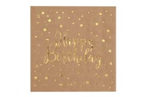 birthday braun servietten mini 