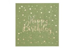 birthday olive servietten mini 