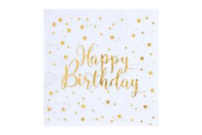 birthday weiss servietten mini 