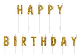 happy birthday kerzen gold 1 