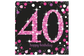 happy birthday pink servietten 40 