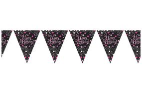 happy birthday pink wimpelkette 