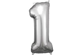 maxi zahl silber 1 
