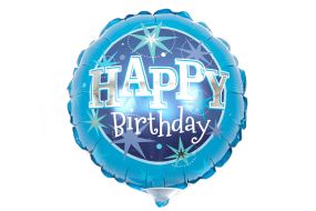 mini folienballon birthday blau 