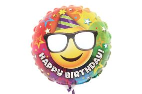 mini folienballon smiley birthday 