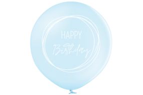 riesenballon geburtstag boho blau soft 
