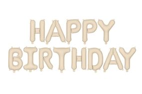 schriftzug happy birthday beige 
