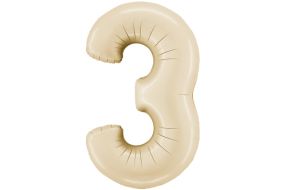 zahl 3 satin creme 