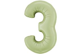 zahl 3 satin gruen 