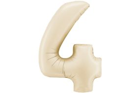 zahl 4 satin creme 