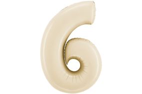 zahl 6 satin creme 
