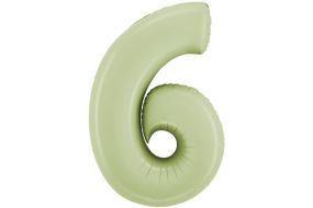 zahl 6 satin gruen 