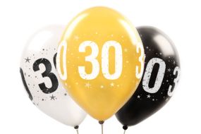 zahlenballon metallic 30 sw 