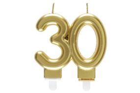 zahlenkerze 30 gold santex 
