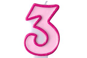zahlenkerze 3 rosa 1 