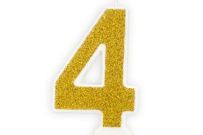 zahlenkerze 4 gold 1 