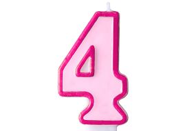 zahlenkerze 4 rosa 1