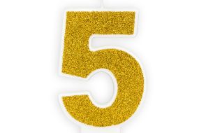 zahlenkerze 5 gold 1 