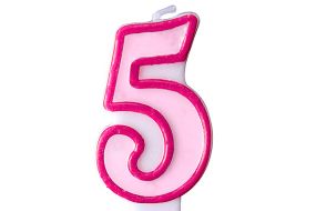 zahlenkerze 5 rosa 1