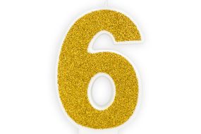 zahlenkerze 6 gold 1 