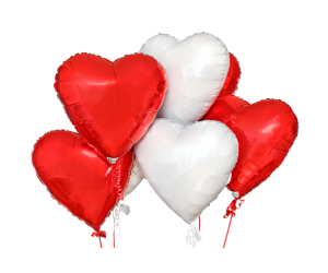 ballon bouquet herz rot und weiss 1 