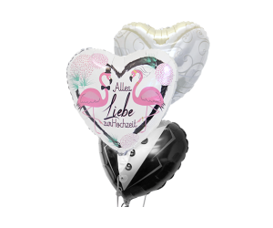 ballon bouquet hochzeit flamingo 