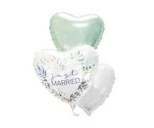 ballon bouquet just married zweige 