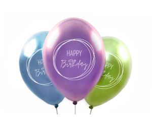 ballons happy birthday boho chrome 
