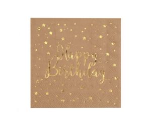 birthday braun servietten mini 
