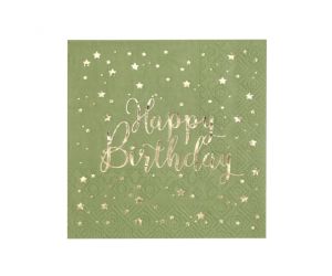 birthday olive servietten mini 