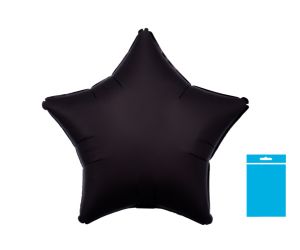 folienballon stern schwarz satin p 
