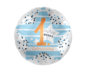 geschenkballon 1 birthday hurra blau 