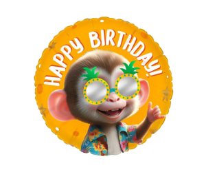 geschenkballon affe happy birthday 