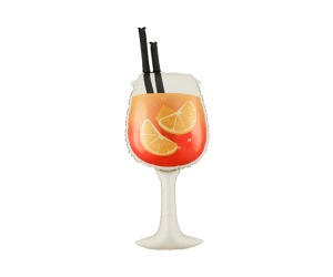 geschenkballon aperol glas 
