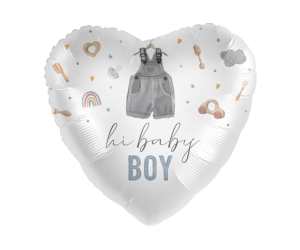geschenkballon baby boy herz 