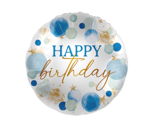 geschenkballon blue stars birthday 