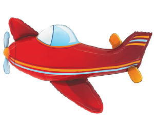 geschenkballon flugzeug rot 