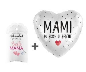 geschenkballon mami di bescht herz set 