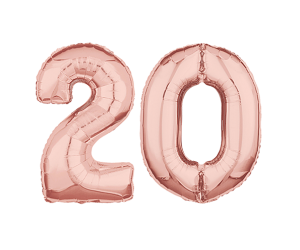 geschenkballon zahl 20 rose 1 