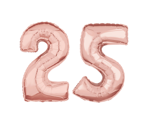geschenkballon zahl 25 rose 1 