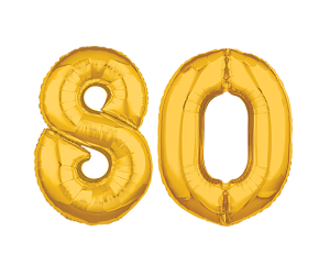 geschenkballon zahl 80 gold 1 