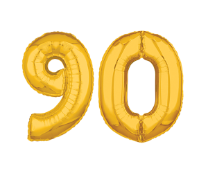 geschenkballon zahl 90 gold 1 