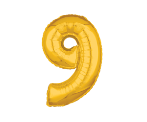 geschenkballon zahl 9 gold 1 