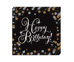 happy birthday elegant servietten 